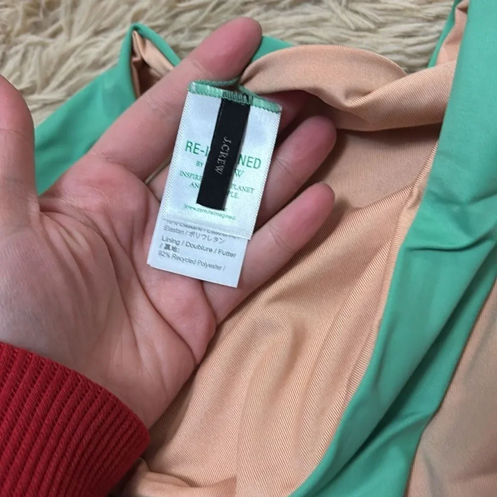 J Crew green bella high leg high waisted bottom size SM new
